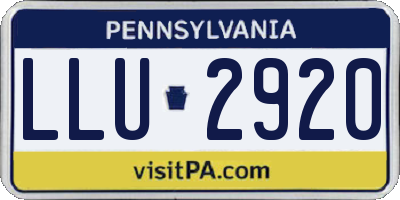 PA license plate LLU2920