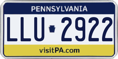 PA license plate LLU2922