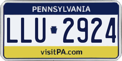 PA license plate LLU2924