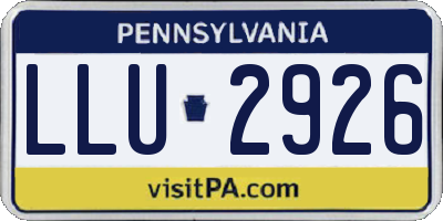 PA license plate LLU2926