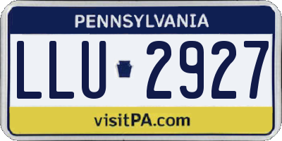 PA license plate LLU2927
