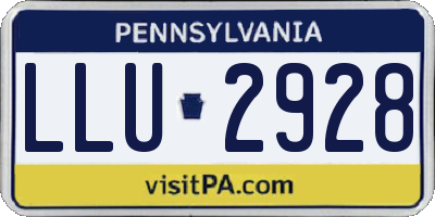PA license plate LLU2928
