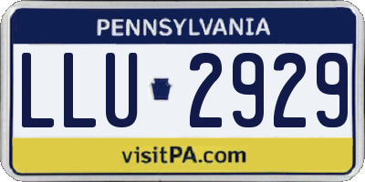 PA license plate LLU2929