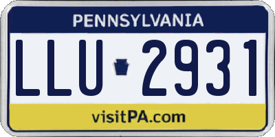 PA license plate LLU2931