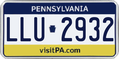 PA license plate LLU2932
