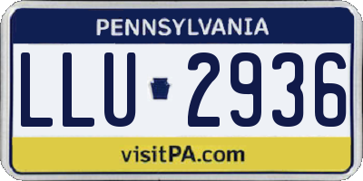 PA license plate LLU2936