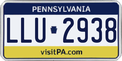PA license plate LLU2938