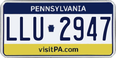 PA license plate LLU2947