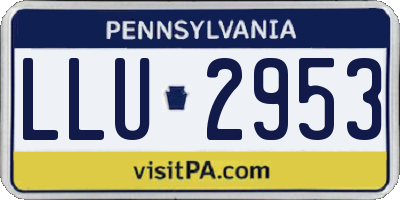 PA license plate LLU2953