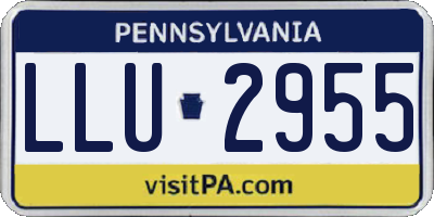 PA license plate LLU2955