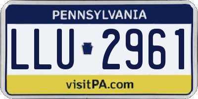 PA license plate LLU2961