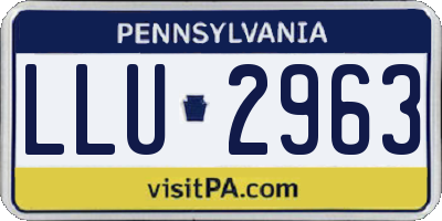 PA license plate LLU2963
