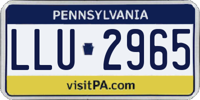 PA license plate LLU2965