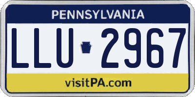 PA license plate LLU2967