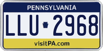 PA license plate LLU2968