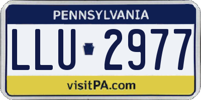PA license plate LLU2977
