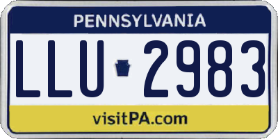 PA license plate LLU2983