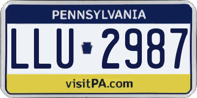 PA license plate LLU2987