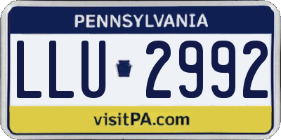 PA license plate LLU2992