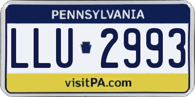 PA license plate LLU2993
