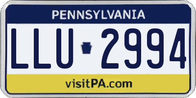 PA license plate LLU2994