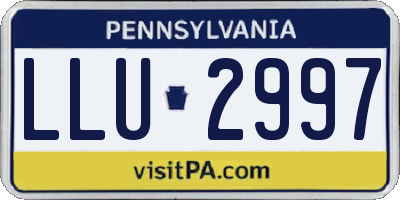 PA license plate LLU2997