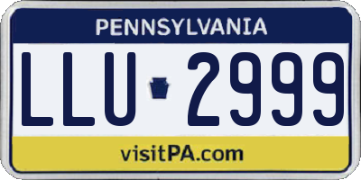 PA license plate LLU2999