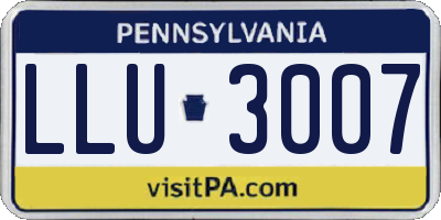 PA license plate LLU3007