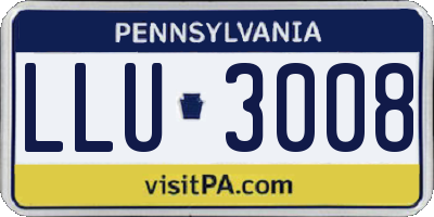PA license plate LLU3008