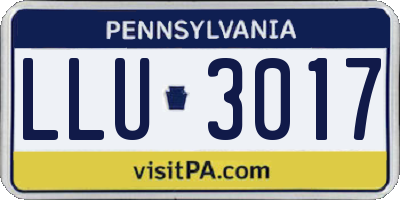PA license plate LLU3017