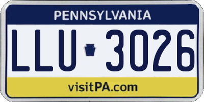 PA license plate LLU3026