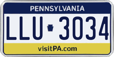 PA license plate LLU3034