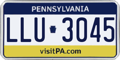 PA license plate LLU3045