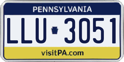 PA license plate LLU3051