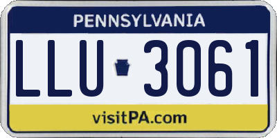 PA license plate LLU3061