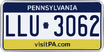 PA license plate LLU3062