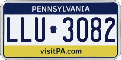 PA license plate LLU3082