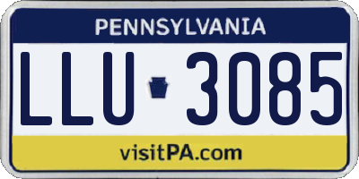PA license plate LLU3085