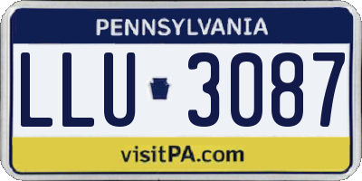 PA license plate LLU3087
