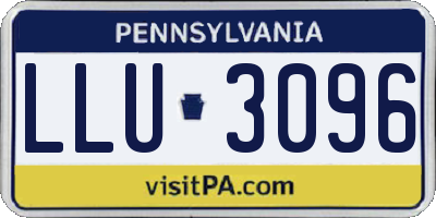 PA license plate LLU3096