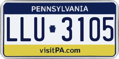 PA license plate LLU3105