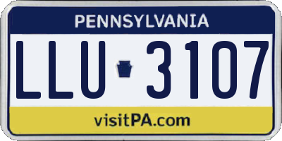 PA license plate LLU3107