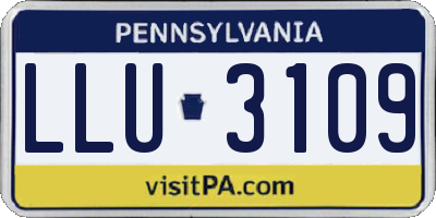 PA license plate LLU3109