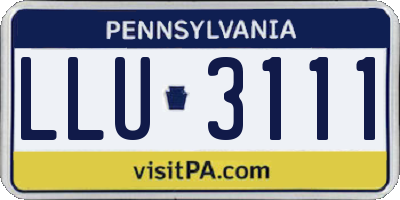 PA license plate LLU3111