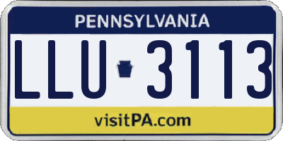 PA license plate LLU3113