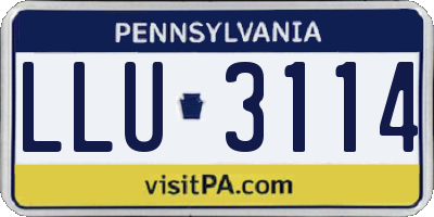 PA license plate LLU3114