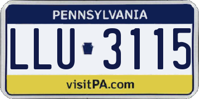 PA license plate LLU3115