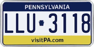 PA license plate LLU3118