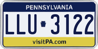 PA license plate LLU3122
