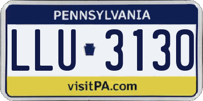 PA license plate LLU3130